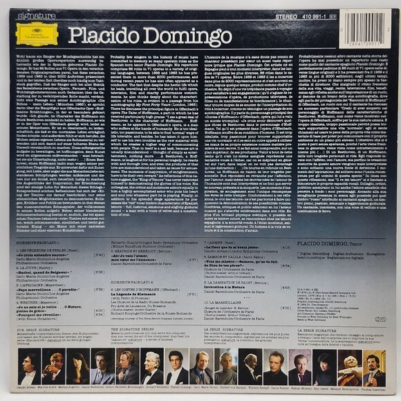 Placido Domingo French Opera Arias Vinyl Deutsche Grammophon Signature 410 991-1 - Picture 2 of 6